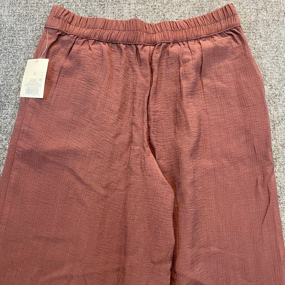 A New Day Linen Blend Wide Leg Culottes Pants Small Wide Leg Flowy Brown NWT - Picture 4 of 7
